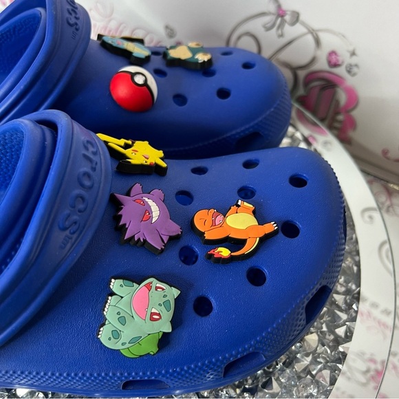 Crocs pokemon Blue Clogs Fun character jibitz grengar pickachu pokeball 8 Charms